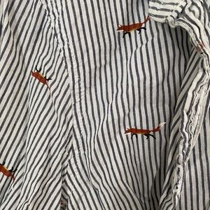 Old Navy striped fox button up top